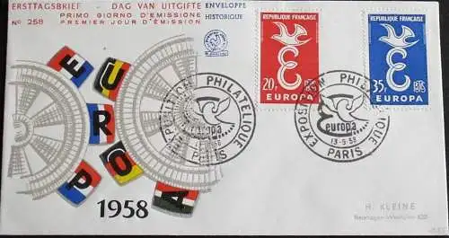 FRANKREICH 1958 Mi-Nr. 1210/11 CEPT FDC