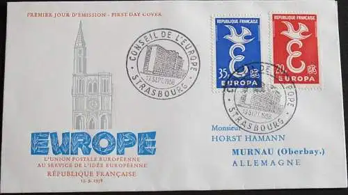 FRANKREICH 1958 Mi-Nr. 1210/11 CEPT FDC