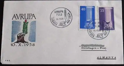 TÜRKEI 1958 Mi-Nr. 1610/11 CEPT FDC