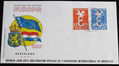NIEDERLANDE 1958 Mi-Nr. 718/19 CEPT FDC