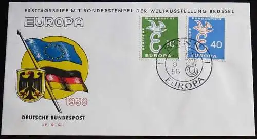 DEUTSCHLAND 1958 Mi-Nr. 295/96 CEPT FDC