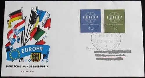 DEUTSCHLAND 1959 Mi-Nr. 320/21 CEPT FDC