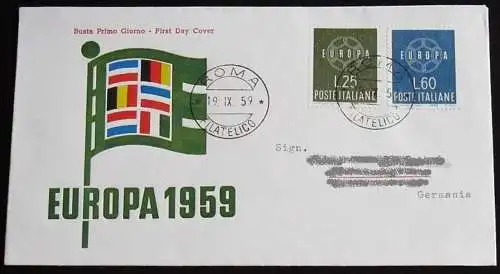 ITALIEN 1959 Mi-Nr. 1055/56 CEPT FDC