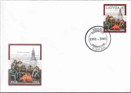 LETTLAND 2001 Mi-Nr. 538 Brief Stempelbeleg