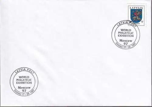 LETTLAND 1997 Mi-Nr. 464 AI Brief Stempelbeleg Moscow 97