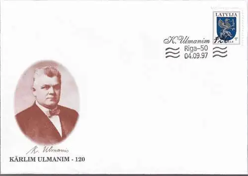 LETTLAND 1997 Mi-Nr. 374 AII Brief Stempelbeleg Karlim Ulmanim