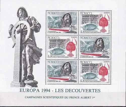 MONACO 1994 Mi-Nr. Block 63 ** MNH - CEPT