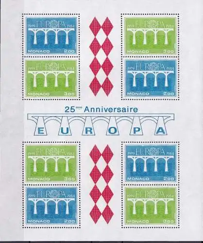 MONACO 1984 Mi-Nr. Block 26 ** MNH - CEPT