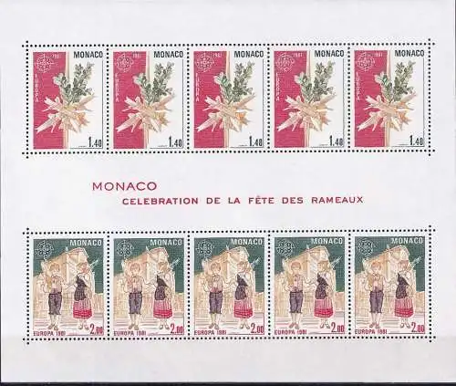 MONACO 1981 Mi-Nr. Block 17 ** MNH - CEPT