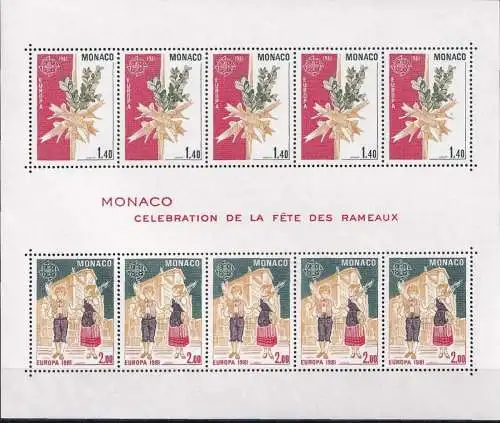 MONACO 1981 Mi-Nr. Block 17 ** MNH - CEPT