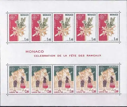 MONACO 1981 Mi-Nr. Block 17 ** MNH