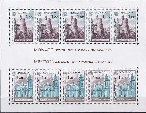 MONACO 1977 Mi-Nr. Block 11 ** MNH - CEPT