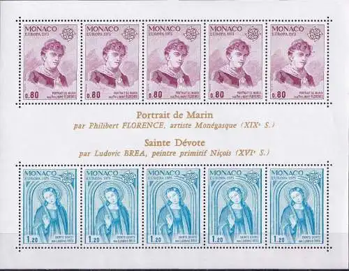 MONACO 1975 Mi-Nr. Block 8 ** MNH - CEPT