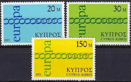 ZYPERN 1971 Mi-Nr. 359/61 ** MNH - CEPT