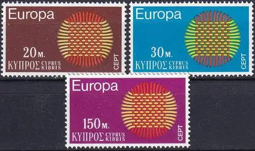 ZYPERN 1970 Mi-Nr. 332/34 ** MNH - CEPT