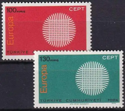 TÜRKEI 1970 Mi-Nr. 2179/80 ** MNH - CEPT