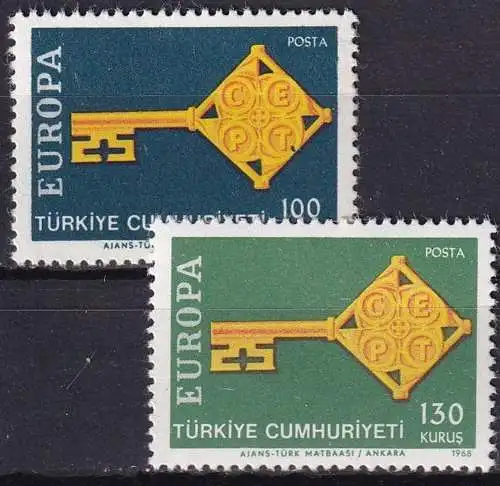 TÜRKEI 1968 Mi-Nr. 2095/96 ** MNH - CEPT
