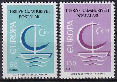 TÜRKEI 1966 Mi-Nr. 2018/19 ** MNH