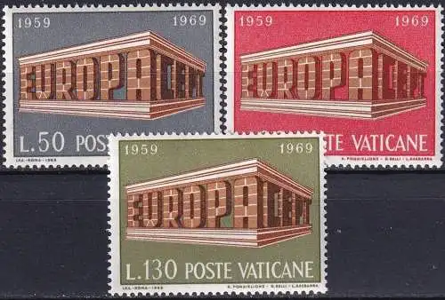 VATIKAN 1969 Mi-Nr. 547/49 ** MNH - CEPT