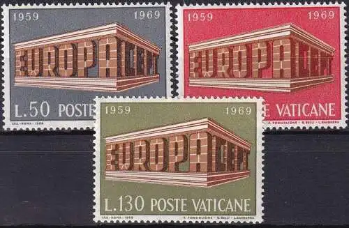 VATIKAN 1969 Mi-Nr. 547/49 ** MNH - CEPT