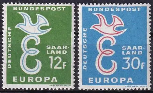 SAARLAND 1958 Mi-Nr. 439/40 ** MNH - CEPT