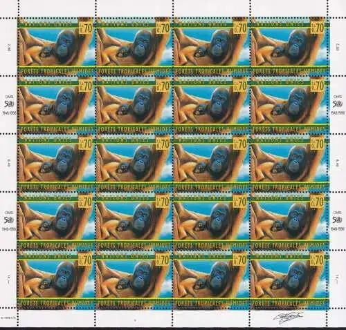 UNO GENF 1998 Mi-Nr. 346 Kleinbogen ** MNH
