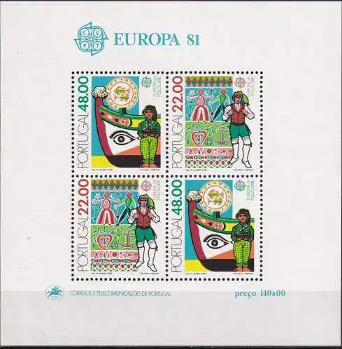 PORTUGAL 1981 Mi-Nr. Block 32 ** MNH - CEPT