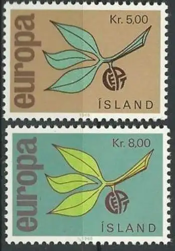 ISLAND 1965 Mi-Nr. 395/96 ** MNH - CEPT