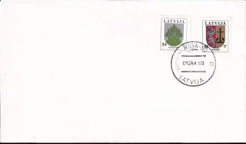 LETTLAND 1996 Mi-Nr. 400 II 402 II FDC