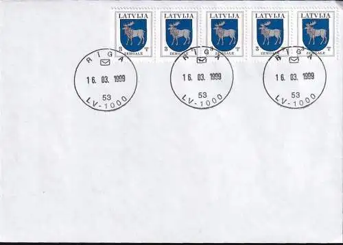 LETTLAND 1999 Mi-Nr. 372 CII FDC