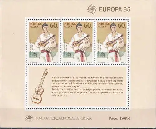 MADEIRA 1985 Mi-Nr. Block 6 ** MNH - CEPT