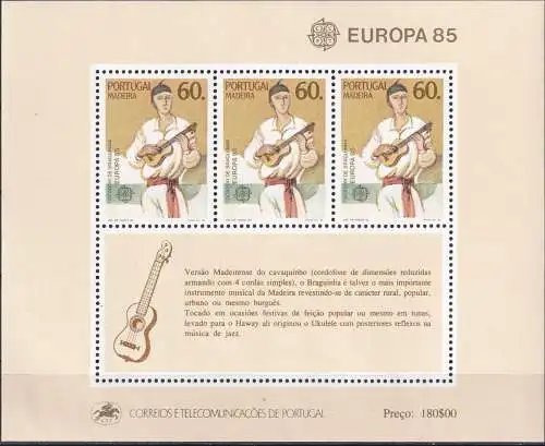 MADEIRA 1985 Mi-Nr. Block 6 ** MNH - CEPT