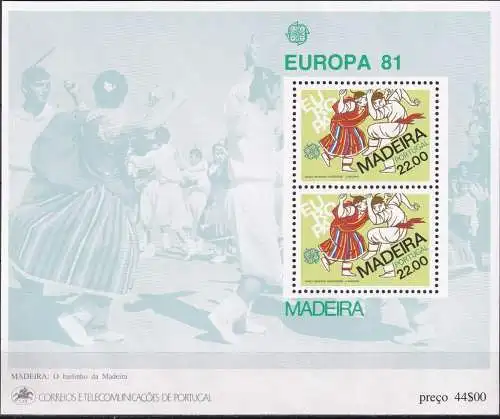 MADEIRA 1981 Mi-Nr. Block 2 ** MNH - CEPT