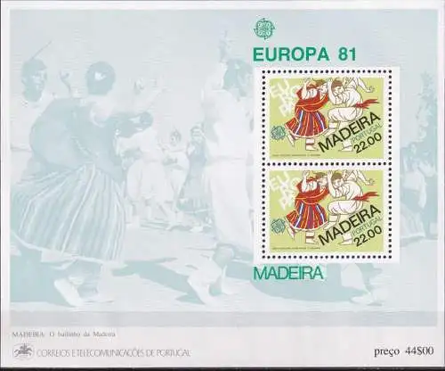 MADEIRA 1981 Mi-Nr. Block 2 ** MNH - CEPT