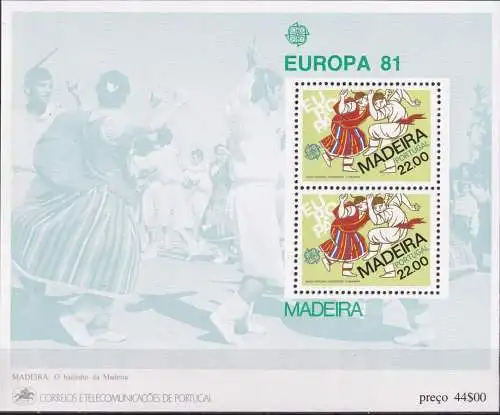 MADEIRA 1981 Mi-Nr. Block 2 ** MNH - CEPT