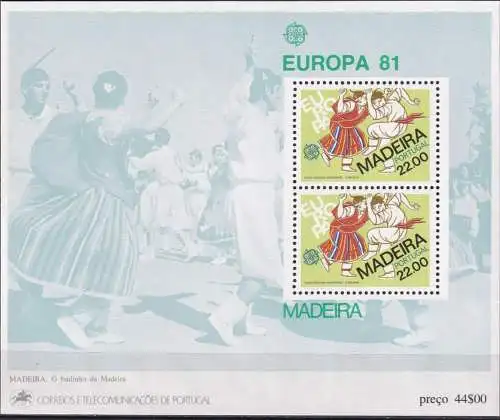 MADEIRA 1981 Mi-Nr. Block 2 ** MNH