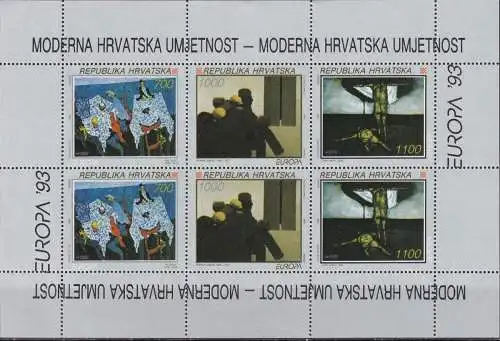 KROATIEN 1993 Mi-Nr. 240/42 Kleinbogen ** MNH - CEPT