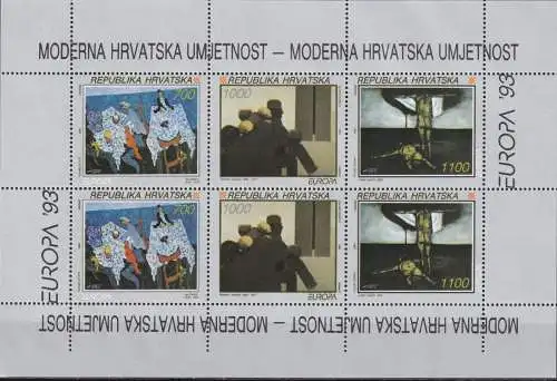 KROATIEN 1993 Mi-Nr. 240/42 Kleinbogen ** MNH