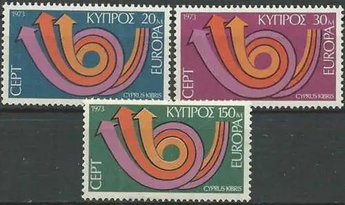 ZYPERN 1973 Mi-Nr. 389/91 ** MNH