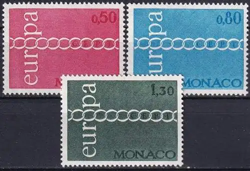 MONACO 1971 Mi-Nr. 1014/16 ** MNH - CEPT