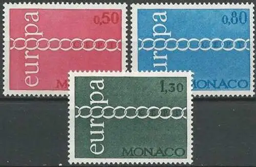 MONACO 1971 Mi-Nr. 1014/16 ** MNH - CEPT