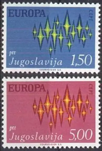 JUGOSLAWIEN 1972 Mi-Nr. 1457/58 ** MNH - CEPT