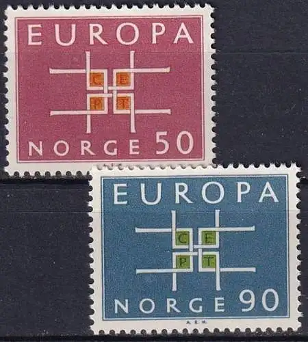 NORWEGEN 1963 Mi-Nr. 498/99 ** MNH - CEPT