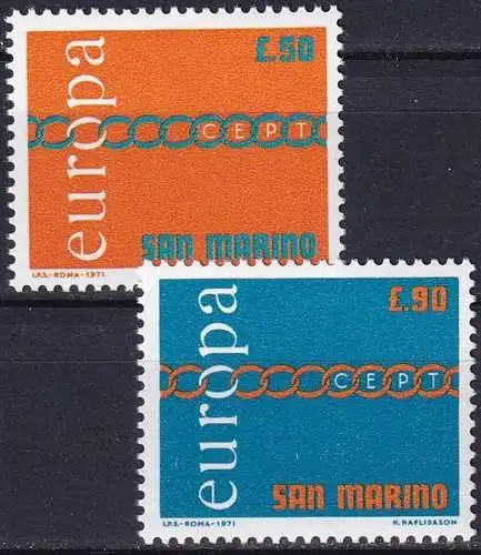 SAN MARINO 1971 Mi-Nr. 975/76 ** MNH - CEPT