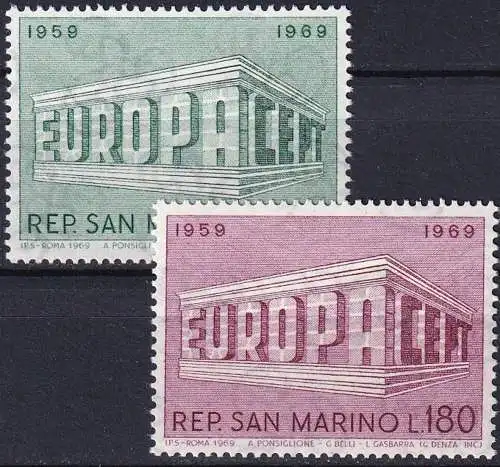 SAN MARINO 1969 Mi-Nr. 925/26 ** MNH - CEPT