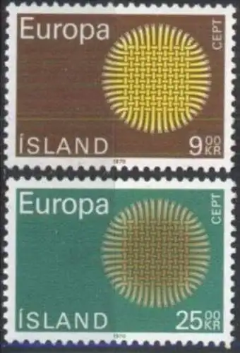 ISLAND 1970 Mi-Nr. 442/43 ** MNH - CEPT