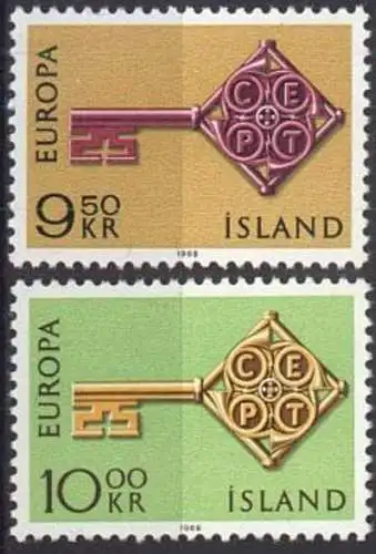 ISLAND 1968 Mi-Nr. 417/18 ** MNH - CEPT