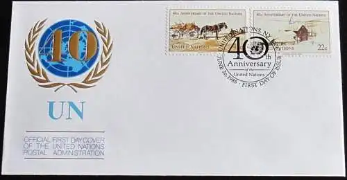 UNO NEW YORK 1985 Mi-Nr. 470/71 A FDC