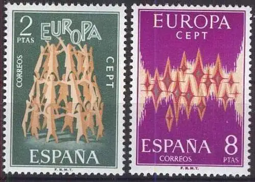 SPANIEN 1972 Mi-Nr. 1985/86 ** MNH - CEPT