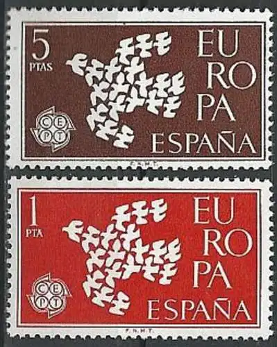 SPANIEN 1961 Mi-Nr. 1266/67 ** MNH - CEPT